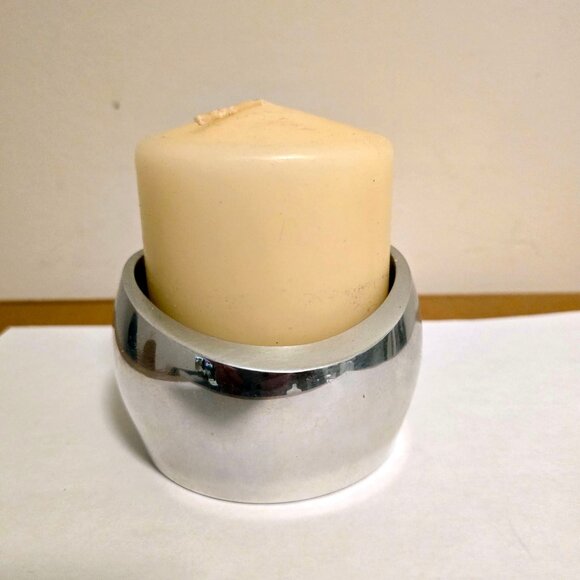 Nambe Studio Panza Pillar Candle Holder Candle Box Care Guide 1998 Fred Bould NM - Picture 2 of 13